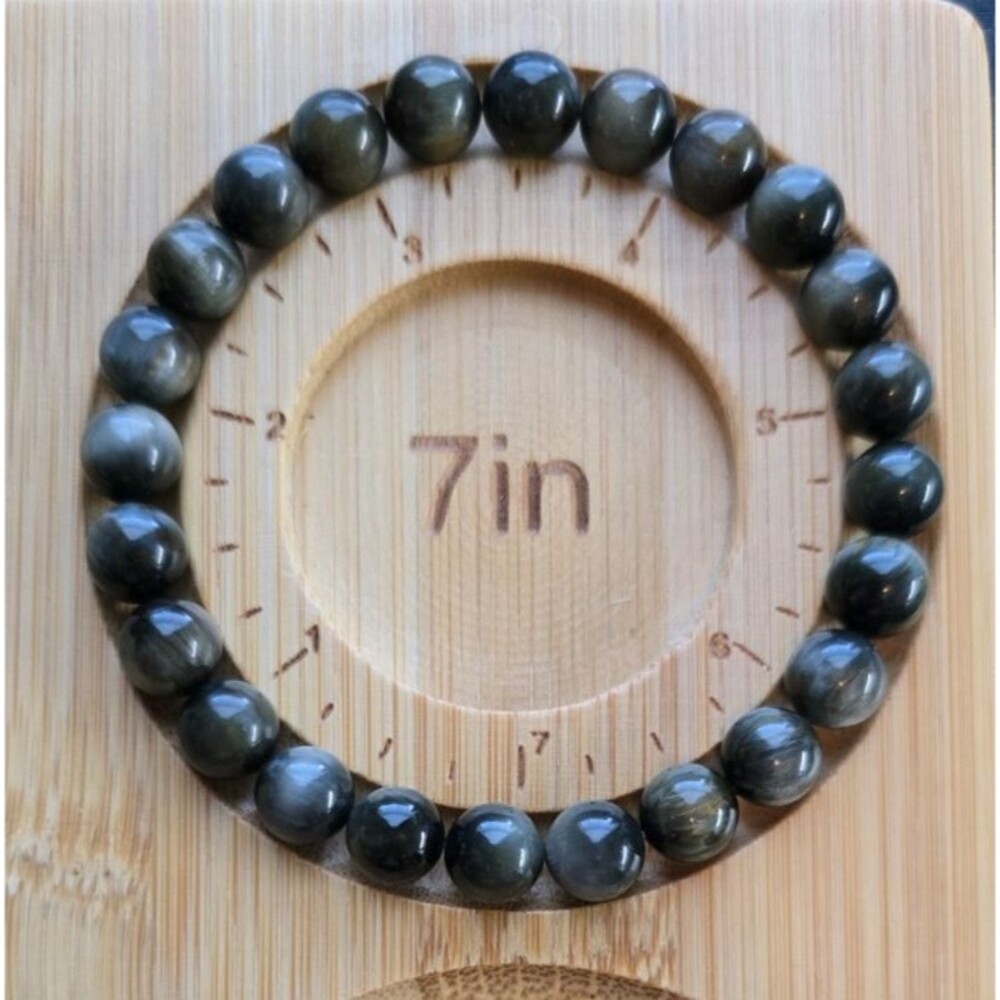 Handmade in USA Eagle Eye Bracelet 7" 24 Genuine 8mm Round Stones – High Quality